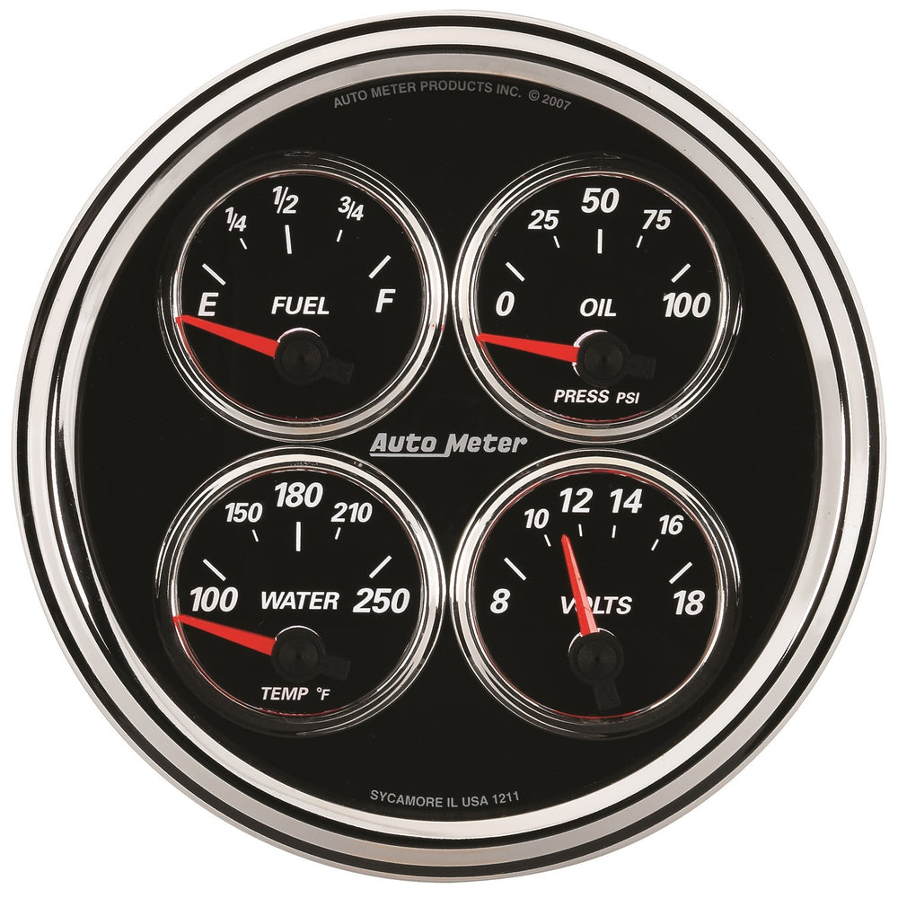 GAUGE, QUAD, 5in, 0OE-90OF, ELEC, DESIGNER BLACK II