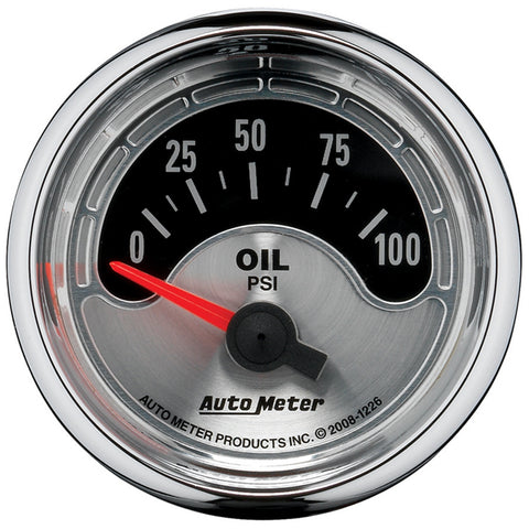 GAUGE, OIL PRESS, 2 1/16in, 100PSI, ELEC, AMERICAN MUSCLE