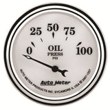 GAUGE, OIL PRESS, 2 1/16in, 100PSI, ELEC, OLD TYME WHITE II