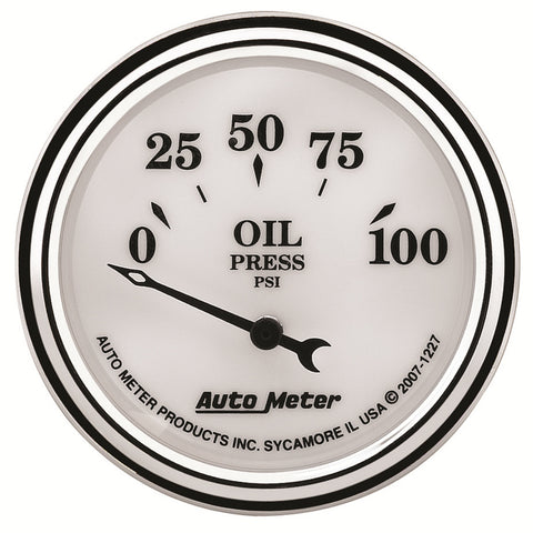 GAUGE, OIL PRESS, 2 1/16in, 100PSI, ELEC, OLD TYME WHITE II