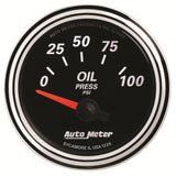 GAUGE, OIL PRESS, 2 1/16in, 100PSI, ELEC, DESIGNER BLACK II