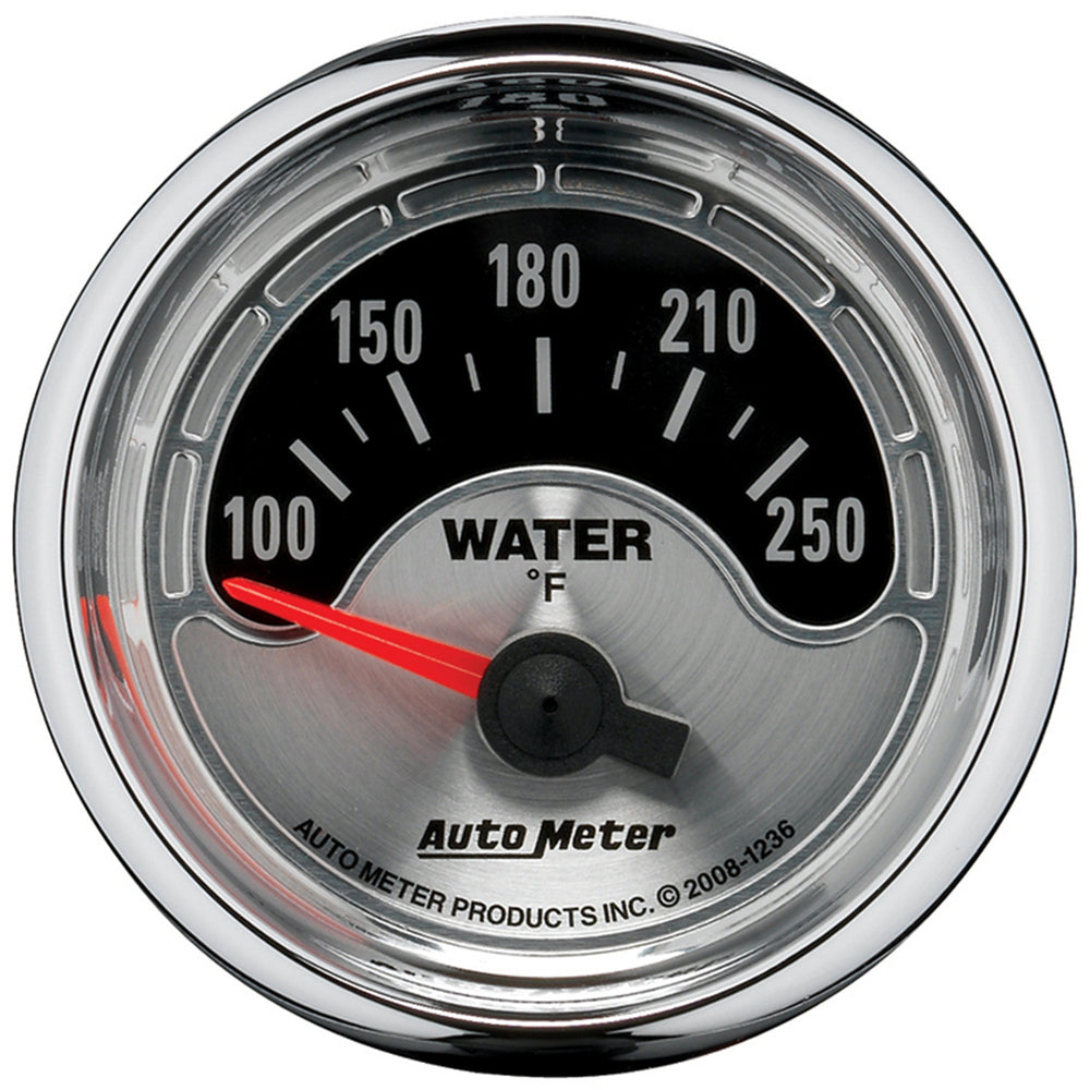 GAUGE, WATER TEMP, 2 1/16in, 250?F, ELEC, AMERICAN MUSCLE
