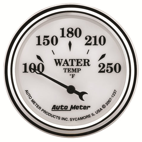 GAUGE, WATER TEMP, 2 1/16in, 250?F, ELEC, OLD TYME WHITE II
