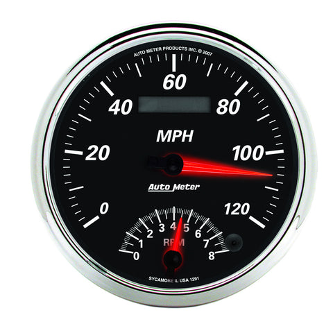 GAUGE, TACH/SPEEDO, 5in, 120MPH & 8K RPM, ELEC. PROGRAM, DESIGNER BLACK II