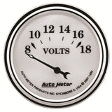 GAUGE, VOLTMETER, 2 1/16in, 18V, ELEC, OLD TYME WHITE II