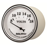 GAUGE, VOLTMETER, 2 1/16in, 18V, ELEC, OLD TYME WHITE II