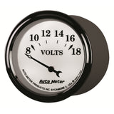 GAUGE, VOLTMETER, 2 1/16in, 18V, ELEC, OLD TYME WHITE II