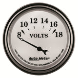 GAUGE, VOLTMETER, 2 1/16in, 18V, ELEC, OLD TYME WHITE II