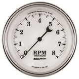 GAUGE, TACHOMETER, 3 3/8in, 8K RPM, IN-DASH, OLD TYME WHITE II