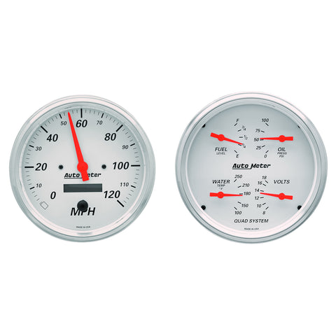 GAUGE KIT, 2 PC., QUAD & SPEEDOMETER, 5in, ARCTIC WHITE