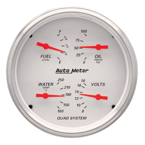 GAUGE, QUAD, 5in, 240OE-33OF, ELEC, ARCTIC WHITE