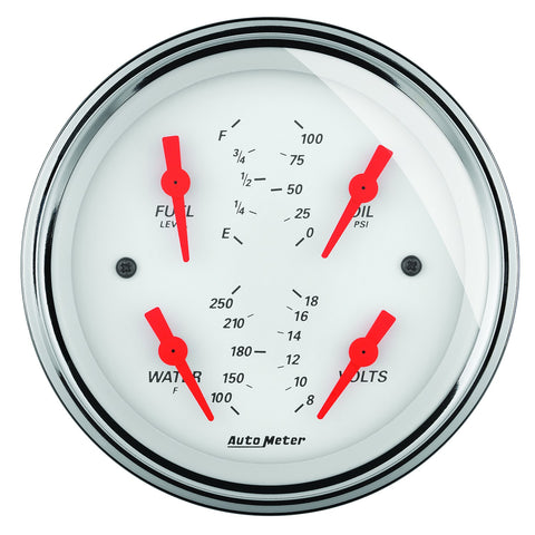 GAUGE, QUAD, 5in, 0OE-90OF, ELEC, ARCTIC WHITE