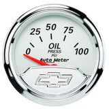 GAUGE, OIL PRESS, 2 1/16in, 100PSI, ELEC, CHEVROLET HERITAGE BOWTIE