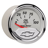 GAUGE, OIL PRESS, 2 1/16in, 100PSI, ELEC, CHEVROLET HERITAGE BOWTIE