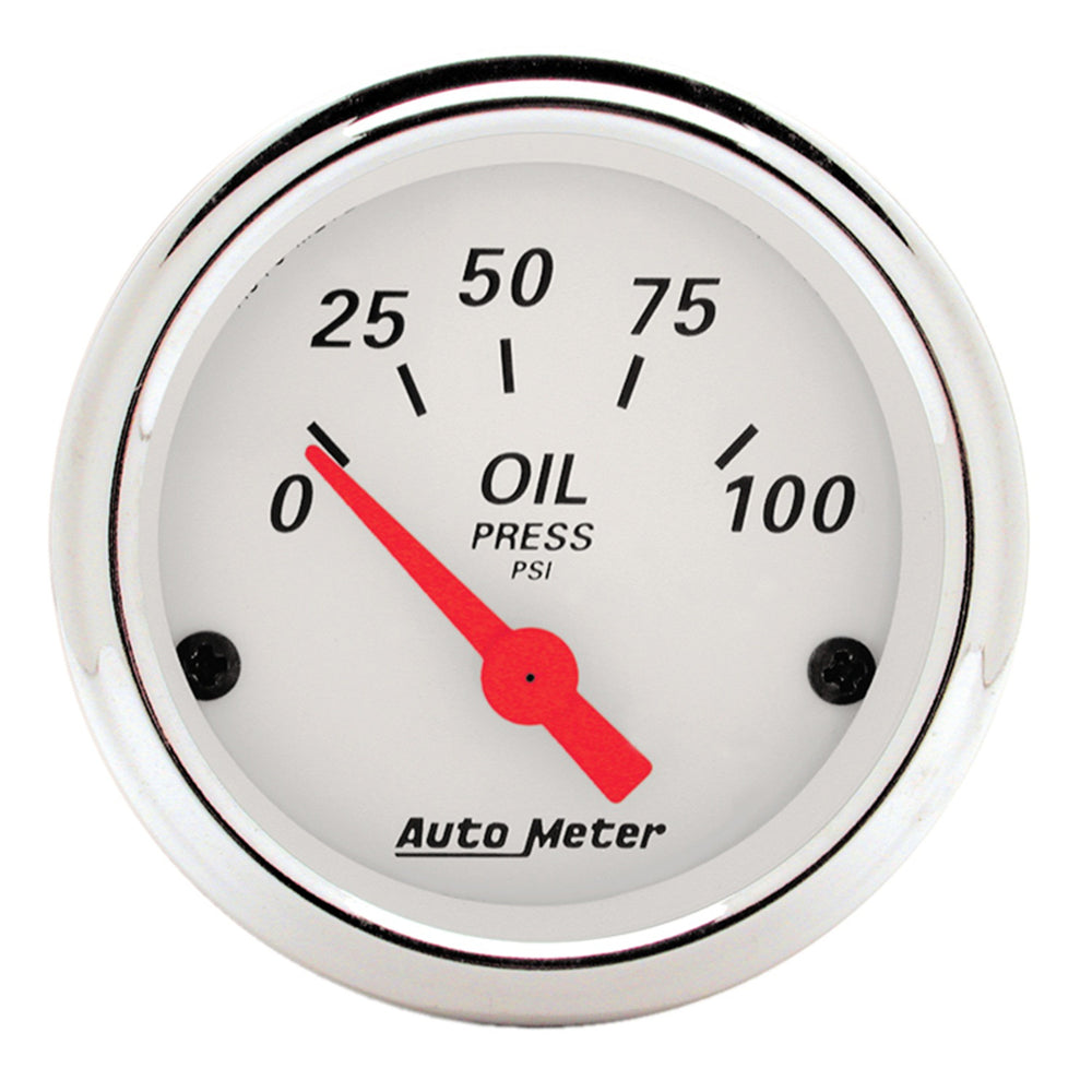 GAUGE, OIL PRESS, 2 1/16in, 100PSI, ELEC, ARCTIC WHITE