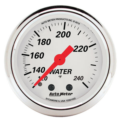 GAUGE, WATER TEMP, 2 1/16in, 120-240?F, MECH, ARCTIC WHITE