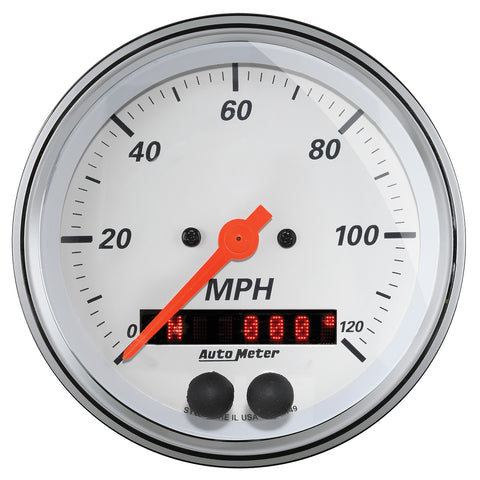 GAUGE, SPEEDOMETER, 3 3/8in, 120MPH, GPS, ARCTIC WHITE