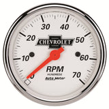GAUGE, TACHOMETER, 3 1/8in, 7K RPM, IN-DASH, CHEVROLET HERITAGE BOWTIE