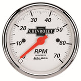 GAUGE, TACHOMETER, 3 1/8in, 7K RPM, IN-DASH, CHEVROLET HERITAGE BOWTIE