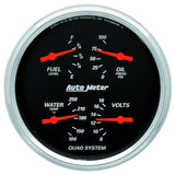 GAUGE KIT, 2 PC., QUAD & SPEEDOMETER, 5in, DESIGNER BLACK