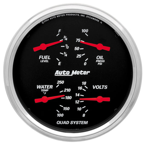 GAUGE, QUAD, 5in, 240OE-33OF, ELEC, DESIGNER BLACK