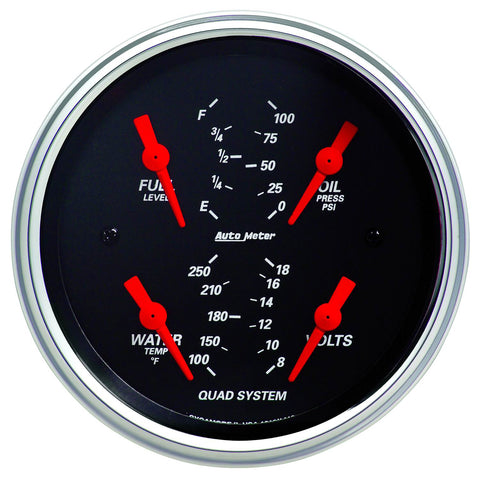 GAUGE, QUAD, 3 3/8in, 240OE-33OF, ELEC, DESIGNER BLACK