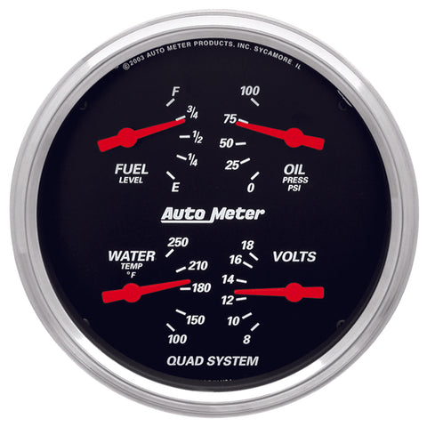 GAUGE, QUAD, 5in, 0OE-90OF, ELEC, DESIGNER BLACK