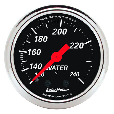 GAUGE, WATER TEMP, 2 1/16in, 120-240?F, MECH, DESIGNER BLACK