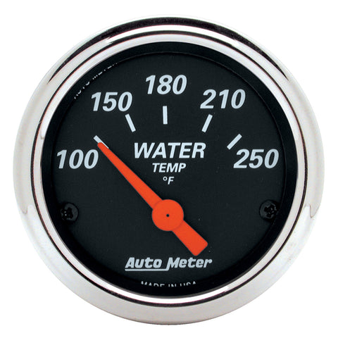 GAUGE, WATER TEMP, 2 1/16in, 250?F, ELEC, DESIGNER BLACK