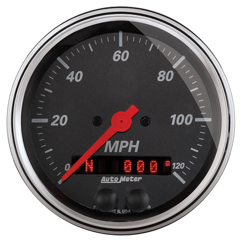 GAUGE, SPEEDOMETER, 3 3/8in, 120MPH, GPS, DESIGNER BLACK