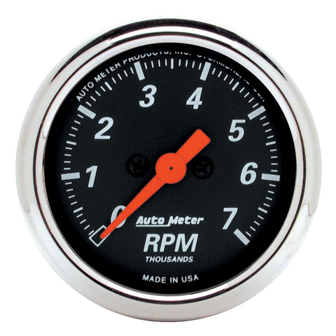 GAUGE, TACHOMETER, 2 1/16in, 7K RPM, IN-DASH, DESIGNER BLACK