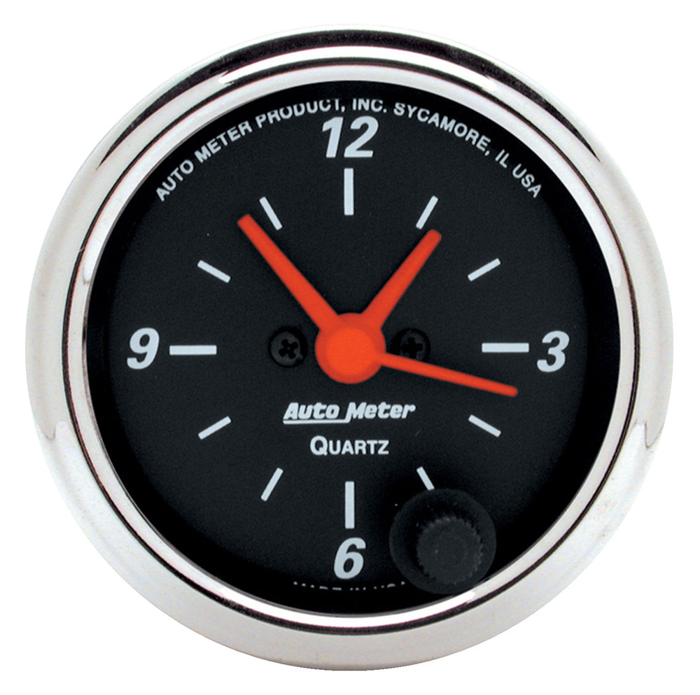 GAUGE, CLOCK, 2 1/16in, 12HR, ANALOG, DESIGNER BLACK