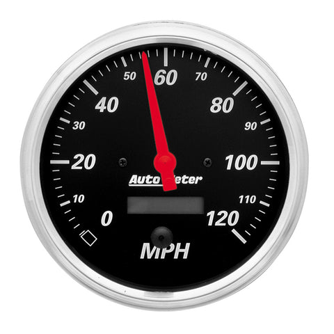GAUGE, SPEEDOMETER, 5in, 120MPH, ELEC. PROG. W/ LCD ODO, DESIGNER BLACK