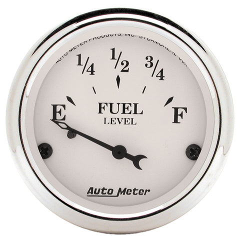 GAUGE, FUEL LEVEL, 2 1/16in, 0OE TO 90OF, ELEC, OLD TYME WHITE