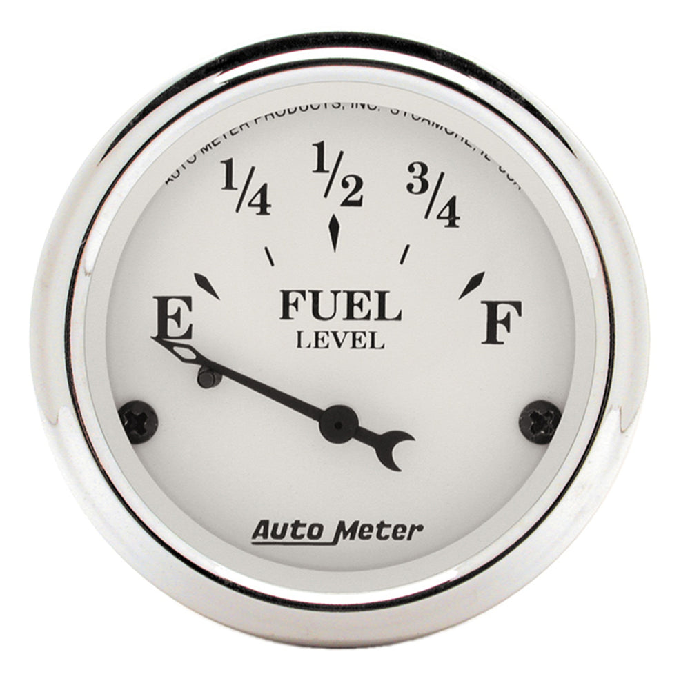 GAUGE, FUEL LEVEL, 2 1/16in, 73OE TO 10OF, ELEC, OLD TYME WHITE