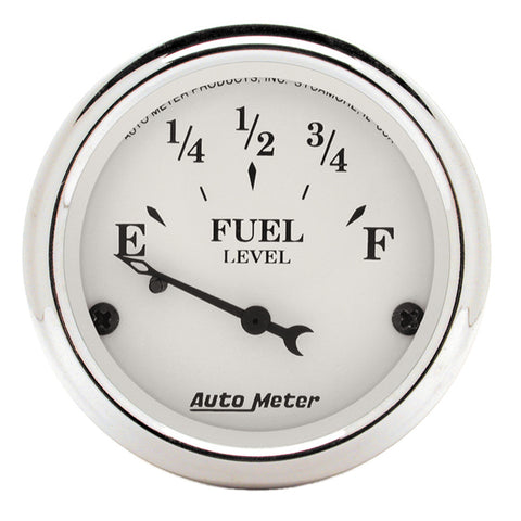 GAUGE, FUEL LEVEL, 2 1/16in, 73OE TO 10OF, ELEC, OLD TYME WHITE