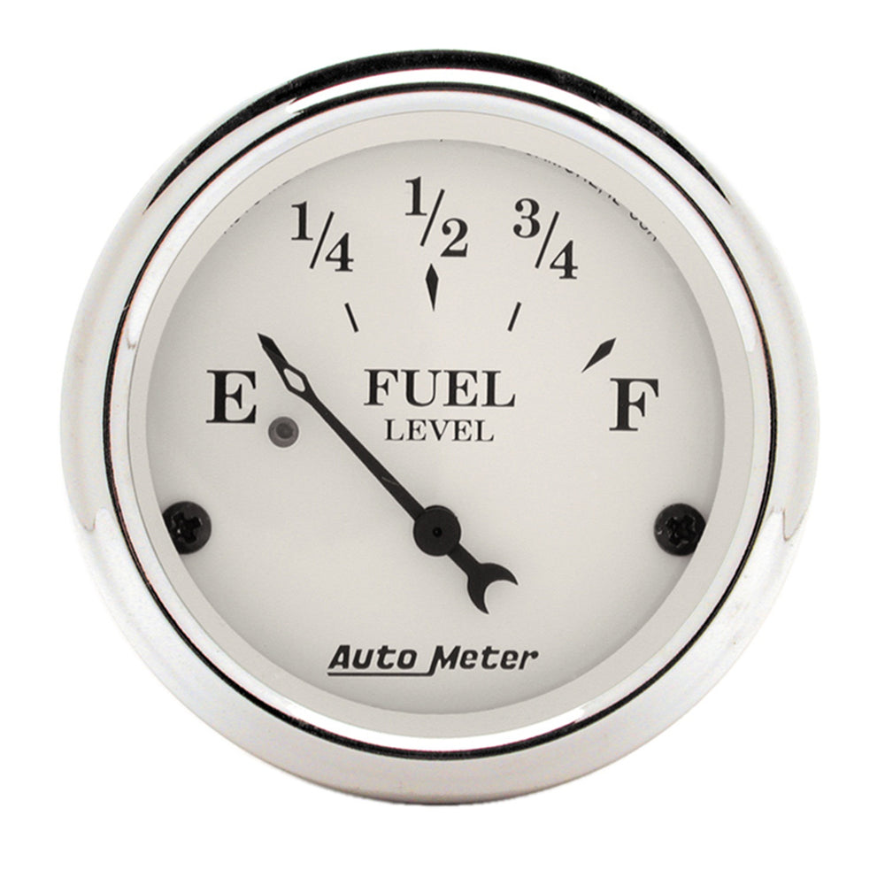 GAUGE, FUEL LEVEL, 2 1/16in, 240OE TO 33OF, ELEC, OLD TYME WHITE