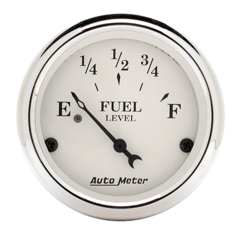 GAUGE, FUEL LEVEL, 2 1/16in, 240OE TO 33OF, ELEC, OLD TYME WHITE