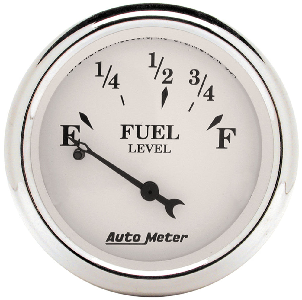 GAUGE, FUEL LEVEL, 2 1/16in, 0OE TO 30OF, ELEC, OLD TYME WHITE