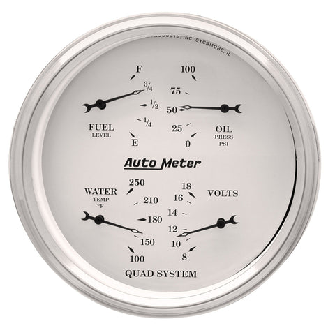 GAUGE, QUAD, 5in, 240OE-33OF, ELEC, OLD TYME WHITE