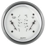 GAUGE, DUAL, FUEL & OILP, 3 3/8in, 0OE-90OF & 100PSI, ELEC, OLD TYME WHITE