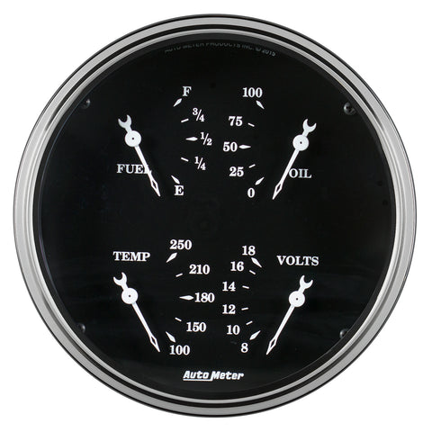 GAUGE, QUAD, 5in, 240OE-33OF, ELEC, OLD TYME BLACK