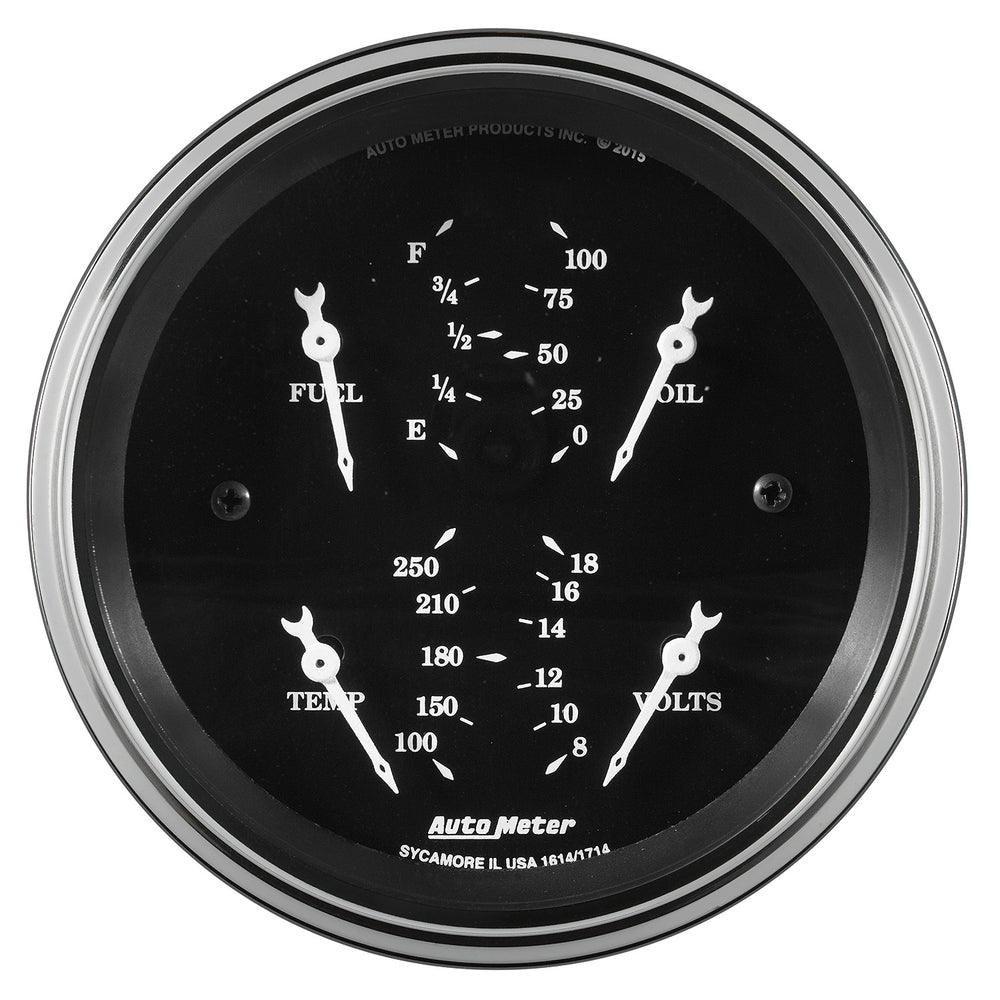 GAUGE,QUAD, 3 3/8in, 240OE-33OF ELEC, OLD TYME BLK
