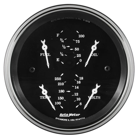 GAUGE,QUAD, 3 3/8in, 240OE-33OF ELEC, OLD TYME BLK