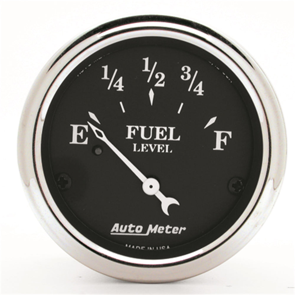 GAUGE, FUEL LEVEL, 2 1/16in, 0OE TO 90OF, ELEC, OLD TYME BLACK