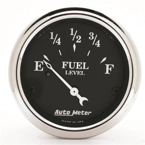 GAUGE, FUEL LEVEL, 2 1/16in, 0OE TO 90OF, ELEC, OLD TYME BLACK