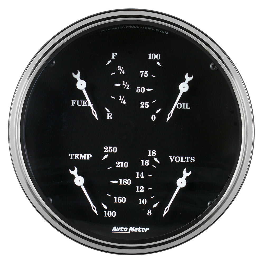 GAUGE, QUAD, 5in, 0OE-90OF, ELEC, OLD TYME BLACK
