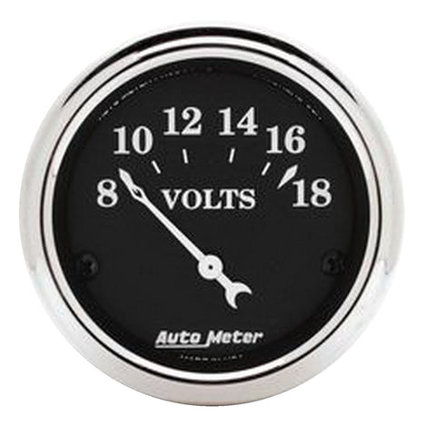 GAUGE, VOLTMETER, 2 1/16in, 18V, ELEC, OLD TYME BLACK