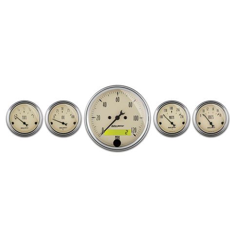 GAUGE KIT, 2 PC., QUAD & SPEEDOMETER, 3 3/8in, ANTIQUE BEIGE