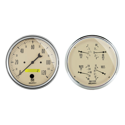 GAUGE KIT, 2 PC., QUAD & SPEEDOMETER, 5in, ANTIQUE BEIGE